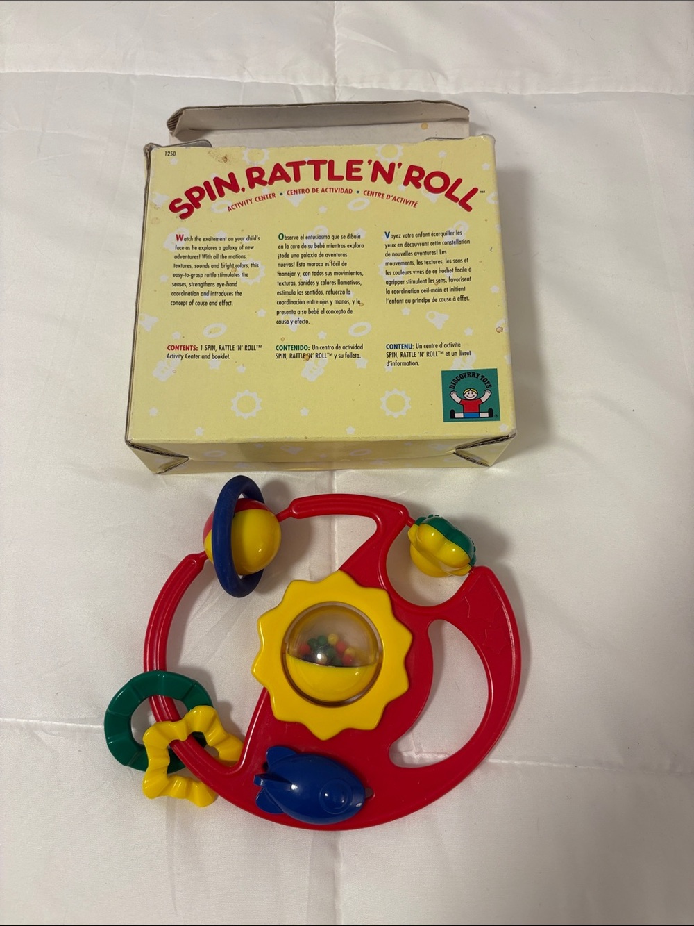 Discovery Toys vintage Spin Rattle'n'Roll Baby Activity Toy - 1993 with box - Picture 3 of 3